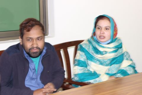 Samina (right) has been pressured by her Muslim co-workers to convert to reject Jesus Christ. She is working to provide for her family as her husband Amjed (left) suffers from kidney disease.