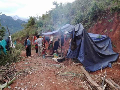 Since their home burned down, Dinh Hoc's family has lived in a simple structure similar to this.