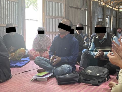 Christians in in rural Bangladesh worship in a church.