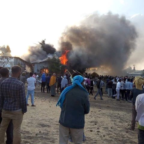 One of the Many Ethiopian Christian Homes, Businesses, and Churches Destroyed in Recent Years