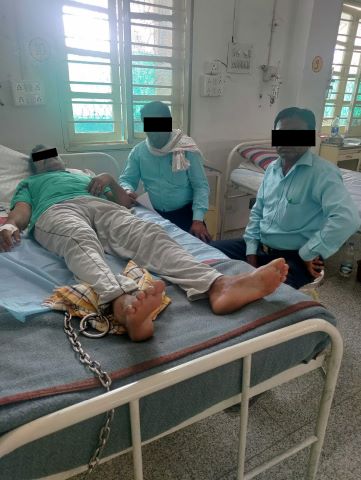 Pastor Sawan was chained to a hospital bed while he was sick.