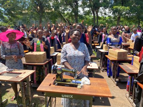 Graduates receive sewing machines in Uganda