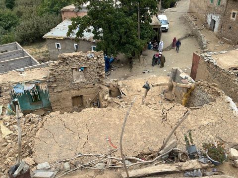 Moroccan homes destroyed by the September 8 earthquake.