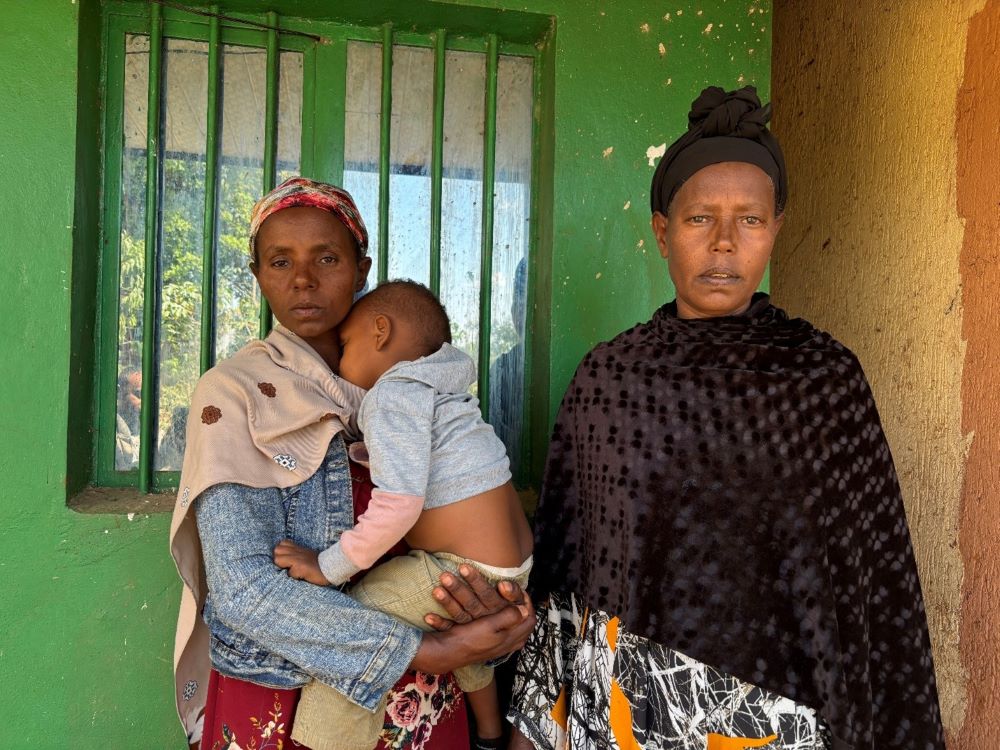 Melke (right) and Yeshi (left) both lost their husbands in an attack by militants.